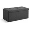 INTRECCI Pouf Salvaspazio in Tessuto - Panca Imbottita Versatile e Facile da Pulire - Contenitore 76x34x34 cm - Design Moderno, Compatto e Capiente, Facile da Montare - Colore: Nero