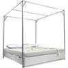 Generic Struttura letto a baldacchino in metallo con pali resistenti a baldacchino, king size, spessore 27 mm, opzioni disponibili per letto doppio/matrimoniale/queen size