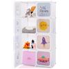 COSTWAY Armadio Portatile per Bambini, Organizzatore Modulari per Bambini a 8 cubi con Ante e Sezione Appendiabiti, Guardaroba per Sala Giochi Camera da Letto Asilo, 71x35,5x142 cm (Bianco)