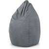 Green Bean© Poltrona a sacco con schienale 60x60x90cm - Cuscino per interni 220Lt riempimento accogliente e lavabile - Cuscino da pavimento pouf sedia sgabello