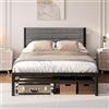 JUISSANO Letto 120 x 200 cm con Telaio e Struttura a Doghe, Colore Grigio Scuro