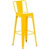 CLP Sgabello da Bar con Schienale in Stile Industriale Mason, con Schienale e Poggiapiedi, Sgabello da Bar con Schienale, Colore:giallo