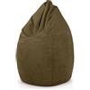 Green Bean© Poltrona a sacco con schienale 60x60x90cm - Cuscino per interni 220Lt riempimento accogliente e lavabile - Cuscino da pavimento pouf sedia sgabello