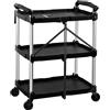 BLV Carrello pieghevole con ruote, portata 75 kg, carrello da cucina su ruote, carrello per la casa