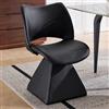 JCFEIDQW Sedie girevoli a 360°, con schienale alto, in ecopelle, con schienale alto, per soggiorno, camera da letto, ufficio, sala da pranzo, 54 x 48 x 82 cm, colore: nero