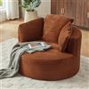VS VanShine Boneless - Divano in velluto a coste, con schienale alto e 3 cuscini, per camera da letto, soggiorno, sala giochi, 124 x 113 x 86 cm (arancione)