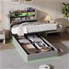 HYTKKBD Letto Imbottito 90 x 200 con Contenitore, Letto Baule Letto Singolo Moderni, Struttura Letti con Ripostiglio Testiera e Rete a Doghe, Senza Materasso, Lino Grigio