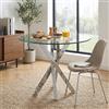 GAWYOEX Tavolo da pranzo rotondo in vetro, 80 cm, trasparente, con gambe in metallo, tavolo da pranzo in vetro temperato, tavolo da giardino, rotondo, per casa, sala da pranzo, soggiorno (rotondo