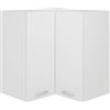 Roanoer Armadietto angolare Lyon bianco, 57 x 57 x 60 cm, robusto armadio da cucina in legno con 2 ante e 2 ripiani, armadio angolare per riporre oggetti nella cucina e nella dispensa