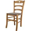 t m c s Tommychairs - Sedia modello Cuore per cucina bar e sala da pranzo, robusta struttura in Legno di faggio color rovere e seduta rivestita in tessuto colore capriolo