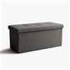 INTRECCI Pouf Salvaspazio in Tessuto - Panca Imbottita Versatile e Facile da Pulire - Contenitore 76x34x34 cm - Design Moderno, Compatto e Capiente, Facile da Montare - Colore: Grigio