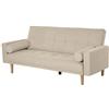 DecHome - Divano Letto 3 Posti 3 Levelli Schienale Regolabile Telaio In Legno Beige 185x84x85cm