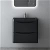 Mai & Mai Mobile Bagno Sospeso 60x50x42cm con Lavabo, Nero opaco