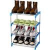 Magrimaxio Scarpiera a 4 Livelli, Impilabile Scaffale Portascarpe in Metallo, Scarpiera per 8 Paia di Scarpe, Organizer Scarpe Ripiano per Soggiorno, Corridoio, Camera da Letto (Blu)