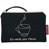 hello-bags. Borsellino/Portafoglio/Portacarte di credito. Esterno: 100% cotone. Con cerniera e fodera interna. Include una bella busta regalo kraft. ENVENA. Colore: Écru/Nero. Misure: 14 * 10 cm.