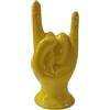 Generico corna portafortuna in ceramica in vari colori misura grande cm.18 Made in italy (giallo)