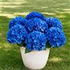 Generico 7 mazzi ortensia artificiali con 35 boccioli, Vaso Finte da Esterno, UV-Resistenti Pianta Finta, veranda, cortile, decorazioni per matrimoni all'aperto. (Blu)