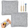 Doksvp Kit Completo per Infeltrimento a Secco, Set Feltro ad Ago, Set di Feltro per Aghi, con 2 Tappetini Lana, 24 Aghi, 2 Manici Legno, Strumenti di Base e Accessori per Principianti