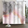 Xiaoterna Tenda da doccia in marmo grigio rosa Tenda da bagno impermeabile alla polvere d'oro Lusso astratto colorato rosa punti d'oro Macchina lavabile Marmo Tenda da doccia 180x200cm