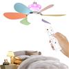 Generico Ventilatore da Soffitto con Telecomando | Lampadina LED RGB Regolabile 3 Velocità con Scorrevoli | Lampada a LED Staccabile per Soffitto,per Cameretta Festa Soggiorno Cucina
