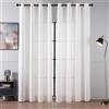 Topfinel Tende Camera da Letto Moderna Con Occhielli Poliestere Trasparenti in Voile Tende Eleganti per Soggiorno, Camera da Letto, Sala da Pranzo e Cucina 140x250 cm 2 Pezzi Bianche