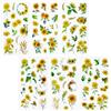 REEKNOKOL 12 Fogli di Adesivi Floreali, Adesivi Naturali a Forma di Girasole, Adesivi Floreali autoadesivi in Vinile per Scrapbooking, Carte, Laptop, Fai da Te, Artigianato, Bottiglie, journaling