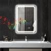 HOMCOM Specchio Bagno con Luce LED 50x70 cm, Specchio da Parete con Bluetooth, Retroilluminato, 3 Colori Dimmerabile, Funzione Memoria, Antiappannamento, Interruttori Touch, in Vetro Temperato, IP44