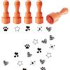 AHANDMAKER 5 stili, timbri in legno, 2/3 pollici, mini timbri a forma di stella, a forma di cuore, rotondi, graziosi timbri in legno, fai da te, scrapbooking