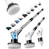 Fofile Spazzola Rotante Pulizia Casa con 9 Testine, Manico Estensibile, 3 Velocità, con Illuminazione LED, Batteria da 3000 mAh, Impermeabile IPX8, Spazzola Rotante per Pulizia per Bagno, Cucina, Pavimenti