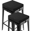 OVOV Set di 2 cuscini quadrati antiscivolo per sgabelli da bar con laccetti, piccoli cuscini per sedie con fodera lavabile, 30,5 x 30,5 cm, colore: nero