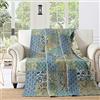 Qucover Copriletto Trapuntato Patchwork Matrimoniale 100% Cotone Retrò Chic Paisley Stampato Floreale Patchwork Trapunte 150x200cm