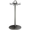 HomeVortex Portautensili da cucina girevole a 360° con 8 ganci, organizer da appoggio in acciaio al carbonio per spatole, cucchiai, mestoli, base antiscivolo, supporto da appendere, 44 cm grigio