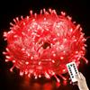 YUANYUYING Luci di Natale, 10 m di luci fatate a 100 LED per interni,luci fatate a corda,e telecomando Stile di connessione (red)