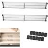 Rainway Set di 4 divisori per cassetti regolabili, organizer per cassetti, separatori trasparenti neri, organizer per cassetti, scrivania, divisori in plastica, per cucina, ufficio, camera da letto e