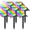 SUNNMO 8 Pezzi Faretti Solari a LED da Esterno, Lampade Luci Solari da Giardino Potenti 3 Modalità 32 LED IP65 Impermeabile Luce Faretto LED da Esterno Solare per Giardino Piante Albero RGB