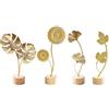 Foonary Set di 4 sculture a foglia dorata in metallo, acero ginko monstera girasole, decorazione bohémien per soggiorno, camera da letto, ufficio, tavolo moderno e TV decorazione per la casa