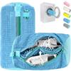 FOREDOO 2 in 1 Sacchetto Scarpe Lavatrice, Versione Migliorata Sacchetto per Lavare Scarpe in Lava-trice, Riutilizzabile Doppie Cerniere e Doppie Tasche Sacchetti Scarpe Lava-trice