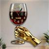 HCLRIU Orologio da Parete Personalizzato a Forma di Bicchiere da Vino, Decorazione da Parete in Acrilico 2D, Supporta Nomi Personalizzati, Regalo di Compleanno per Intenditori di Vino