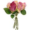MIJOMA Bouquet di rose artificiali, ottima qualità, decorazione da tavolo, 7 pezzi - 30 cm (rosa chiaro/rosa scuro)