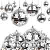 CAASFOOY Sfera da discoteca, mini sfera da discoteca, decorazione da appendere, lucida, diverse misure con corda per albero di Natale, matrimonio, festa di compleanno, decorazione effetto luce, 36 pezzi, 4