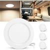 Laiebri Set di 3 Faretti LED da Incasso per Mobili 12V, 4000K Neutro 3.5W 330LM Alluminio Faretto da Incasso Dimmerabili, IP44 Faretti LED Soffitto Foro 55-58mm per Camper Barca, Bianco