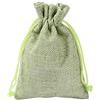 Anawakia 100 sacchetti in iuta con coulisse, sacchetti in lino di canapa per bomboniere, gioielli, regali, matrimoni, battesimi, compleanni, Natale, 7 x 9 cm (verde chiaro)