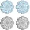 Iirlvior 4 pezzi protezione per scarico in silicone, 15 x 15 cm, filtro di scarico universale, cattura capelli doccia con ventosa, filtro per capelli per lavandino e vasca, filtro per copertura scarico