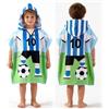 HTGWCG Poncho da bagno per bambini, calcio asciugamano da spiaggia per bambini, asciugamano con cappuccio, in microfibra, ultra morbido e assorbente, accappatoio per spiaggia, piscina, ragazzi
