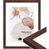 WANDStyle cornice foto legno 15x20 cm, cornici da parete, cornice moderno 20x15 cm, portafoto da parete, cornici foto noce per appendere e posizionare, Photo Frame H430 - Made in Germany