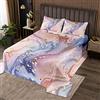 Homemissing Copriletto trapuntato in marmo viola blu texture set trapunta oro glitter arte astratta set coperta per bambini adulti moderno lusso trapuntato doppia copertura