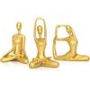 Zayookey 3 Pezzi Yoga Arte Scultura Resina Statua Decorative Casa Moderna Scultura Astratta per Libreria Ufficio Ornamenti Aoggiorno (Yoga)
