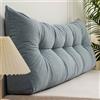 Eashaoo Grande cuscino triangolare a cuneo, per testiera letto, divano, supporto per posizionamento dello schienale lombare e dello schienale, con fodera rimovibile (blu, 120 x 40 x 12 cm)