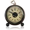 ALEENFOON Sveglia classica retrò da 12,7 cm, senza ticchettio, in metallo, vintage, antica, da tavolo, scrivania, mensola, orologio al quarzo, funzionamento a batteria, sveglia forte per comodini