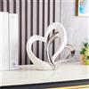 ODMYZG Statua in ceramica a doppio cuore,Elegante cuore per la decorazione,scultura decorativa per la casa,soggiorno,decorazione dell'ufficio,adatta come regalo.